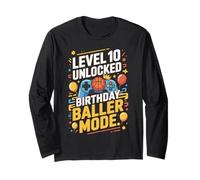 Level 10 Unlocked Birthday Baller Mode Video Game Controller Manga Larga