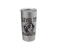 Level 11 - Juego de mesa de cumpleaños (11 años) Vaso térmico de acero inoxidable de doble pared
