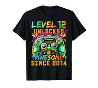 Level 12 Unlocked Since 2014 Son Gamer 12nd Birthday Boys Camiseta