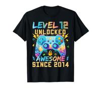 Level 12 Unlocked Since 2014 Son Gamer 12nd Birthday Boys Camiseta