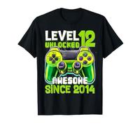 Level 12 Unlocked Since 2014 Son Gamer 12nd Birthday Boys Camiseta