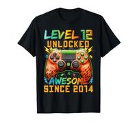Level 12 Unlocked Since 2014 Son Gamer 12nd Birthday Boys Camiseta