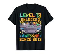 Level 13 Unlocked Since 2013 Son Gamer 13rd Birthday Boys Camiseta