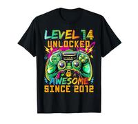 Level 14 Unlocked Since 2012 Son Gamer 14th Birthday Boys Camiseta