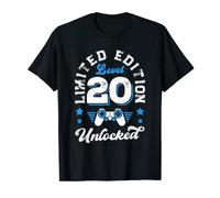Level 20 Unlocked Limited Edition 20th Birthday Gamer Boys Camiseta
