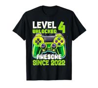 Level 4 Unlocked Since 2022 Son Gamer 4th Birthday Boys Camiseta