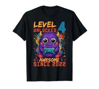 Level 4 Unlocked Since 2022 Son Gamer 4th Birthday Boys Camiseta