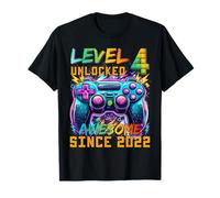 Level 4 Unlocked Since 2022 Son Gamer 4th Birthday Boys Camiseta