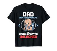 Level Dad Unlocked Pregnancy Announcement Gamer Father To Be Camiseta