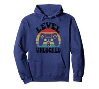 Level Eight Unlocked 8th Birthday tee Video Game 8 Year Old Sudadera con Capucha