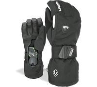 Level Fly Guantes de Snowboard con muñequeras BioMex, Palma de Kevlar, Forro Interior extraíble, Color Negro, 4XL (28 cm)
