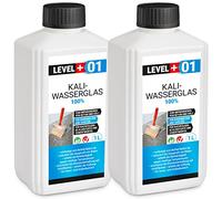 Level Plus 01 Cristal de agua potásica 28-30 sin diluir, 2 litros, imprimación adhesiva, impermeabilización de madera, 100 %, sellado de hormigón, resistente a la intemperie