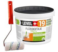 Level Plus 19 láminas líquidas profesionales de 4 kg para azulejos y madera, OSB, balcón, terraza, sótano, baño, ducha, barrera de agua resistente a las heladas, juego de impermeabilización con