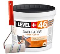 LEVEL+ RM46 - Pintura para tejado (7 kg, color marrón, revestimiento de techo, membrana de polímero flexible, resistente a la intemperie, incluye rodillo de 10 cm, microfibra con patillas