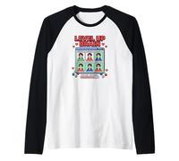 Level Up Brain Nerd Humor Poder Videojuego Fan Gamer Cita Camiseta Manga Raglan