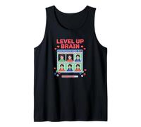 Level Up Brain Nerd Humor Poder Videojuego Fan Gamer Cita Camiseta sin Mangas