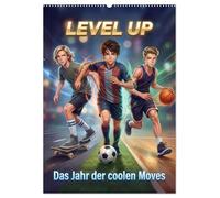 Level Up - Das Jahr der coolen Moves (Wandkalender 2027 DIN A2 hoch), CALVENDO Monatskalender: Dynamische Anime-Illustrationen zeigen Jungs bei ... Fairness und eine aktive Freizeitgestaltung.