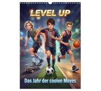 Level Up - Das Jahr der coolen Moves (Wandkalender 2027 DIN A3 hoch), CALVENDO Monatskalender: Dynamische Anime-Illustrationen zeigen Jungs bei ... Fairness und eine aktive Freizeitgestaltung.