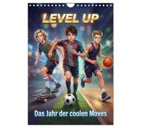 Level Up - Das Jahr der coolen Moves (Wandkalender 2027 DIN A4 hoch), CALVENDO Monatskalender: Dynamische Anime-Illustrationen zeigen Jungs bei ... Fairness und eine aktive Freizeitgestaltung.