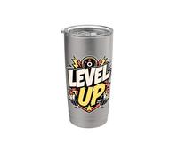 LEVEL UP | Gimnasio/Sala Fitness Motivación Deportiva Vaso térmico de acero inoxidable de doble pared