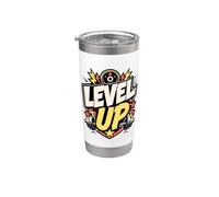 LEVEL UP | Gimnasio/Sala Fitness Motivación Deportiva Vaso térmico de acero inoxidable de doble pared