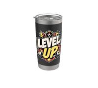 LEVEL UP | Gimnasio/Sala Fitness Motivación Deportiva Vaso térmico de acero inoxidable de doble pared