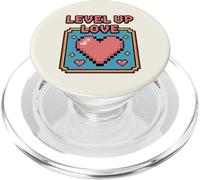 Level Up Love Pixel Heart Estilo de Juego - Día de San Valentín PopSockets PopGrip para MagSafe