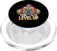 Level Up Video Game Gamer Gimnasio Entrenamiento Gaming Fitness Levantamiento PopSockets PopGrip para MagSafe