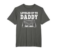 Leveled Up To Daddy 2025 Anuncio de embarazo de papá para hombres Camiseta