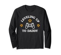 Leveling Up To Daddy - Promovido To Dad Gamer Mens Funny Manga Larga