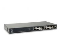 LevelOne 26 Puertos Web Smart Gigabit PoE Switch 802.3at PoE Plus 24 PoE Outputs 370W 2 x SFP