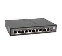 LevelOne FGP-1031 conmutador PoE Fast Ethernet de 10 Puertos, 2 x RJ45 Gigabit de Enlace Ascendente, 8 Salidas PoE, 120 W Presupuesto de alimentación PoE