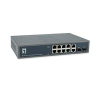 Level One Switch GeP-1221 no gestionado 8x10/100/1000 PoE+ (150 W) +2 SFP Gigabit +2x1000Base-T rack