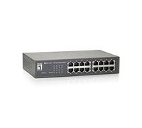 LevelOne Switch 16 Puertos Gigabit - Switch de Red (No administrado, Gigabit Ethernet (10/100/1000), Bidireccional Completo (Full Duplex), Montaje en Rack)