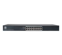 LevelOne Switch 16xGE 19" Gigabit Ethernet no administrado Metállico Gris