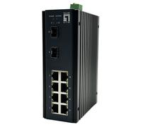 LevelOne Switch Gestionado L2+ IGU-1071, 8 Puertos Gigabit Ethernet 1GbE + 2 Ranuras SFP 2.5GbE, Montaje en Carril DIN, Capacidad de Conmutación 26 Gbit/s