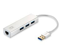 Level One – Adaptador USB a Ethernet USB-0503 – 1000 Mbit/s Plata/Blanco