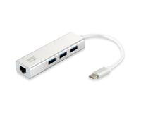 Level One Adaptador USB-C a Gigabit Ethernet RJ45 con HUB USB 3.0 3 puertos