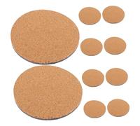 Levemolo 10 Piezas Posavasos Redondos de Corcho para Plantas Salvamanteles Antideslizantes y Resistentes al Protección de Muebles para Mesas y Cocina