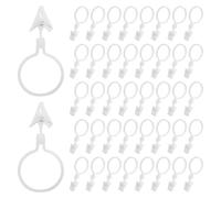 Levemolo 100 Anillas para Cortinas Blancas Anillos de Cortina Romanos con Clip Compatibles con Rieles y Varillas Kit de 100 Unidades para Decoración del Hogar