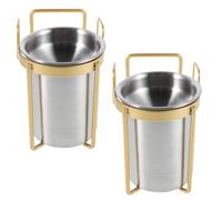 Levemolo 2 Ceniceros de Pared de Acero Inoxidable sin Perforaciones Diseño Desmontable y Práctico para Baño y Oficina Contenedor Mural de Cenizas y Colillas Ahorro de Espacio 2 Piezas