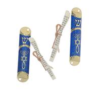 Levemolo 2 Juegos Mezuzá Metálica Elegante para Puerta con Pergamino de Decoración Judía Tradicional para Hogar Adorno Religioso para Habitación Arte Metálico Detallado