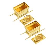 Levemolo 2 Piezas Arca Alianza Dorada Pequeña 95X35X6 CM Adorno Religioso Artesanal para Decoración Religiosa el Hogar y Escritorio Figura Judía Simbólica para Eventos y Fiestas