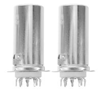 Levemolo 2 Piezas Base de Tubo Cerámico de 9 Contactos para 12ax7 con Protección de Terminales y Estructura Integrada, Color Plata, Montaje en PCB para Amplificadores de Alta Fidelidad