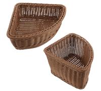 Levemolo 2 Piezas Cestas de Almacenamiento Esquina de Plástico Trenzado de Bandejas Triangulares de Diseño Semicircular para Armarios y Sala Organizador Versátil para Ropa y Accesorios