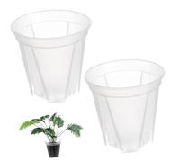 Levemolo 2 Piezas Contenedor Transparente para Plantas con Orificios de Drenaje Macetas Plásticas para Suculentas Cactus y Flores para Interior y Oficina