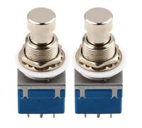 Levemolo 2 Piezas Interruptor de Pedal de Guitarra Metálico Unidades Footswitch con True Bypass Botón de Repuesto para Pedales de Efectos Eléctricos con Pulsador Suave y Construcción