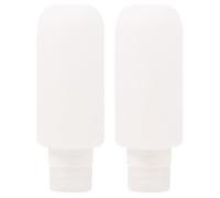 Levemolo 2 Piezas Kit de Rellenables de Silicona de 200ml para Champú y Loción, Material Silicona y Pp, Diseño Portátil Adecuado para Viaje y Ahorro de Espacio