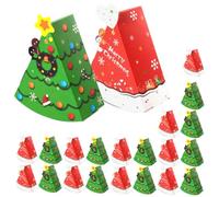 Levemolo 24piezas Cajas De Navideñas De Forma De Árbol De Navidad Coloridas y Ligeras Para Dulces Snacks y Sorprender Fiestas y Celebraciones