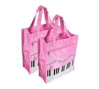 Levemolo 2piezas Bolso De Música Para Libros De Música Bolsa Portátil Con Notas Musicales Asas De Mano Para Profesores y Estudiantes Diseño De Teclas De Piano Bolsa De Almacenamiento Para m